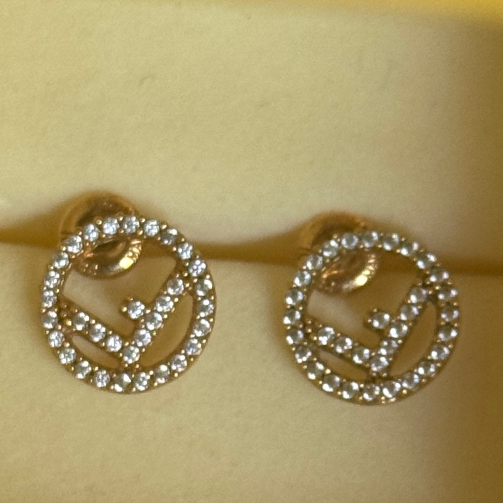 F is Fendi Gold Earrings